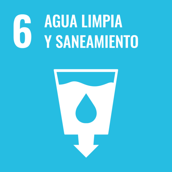 ODS 6 - Agua limpia y saneamiento (dibujo de vaso de agua)