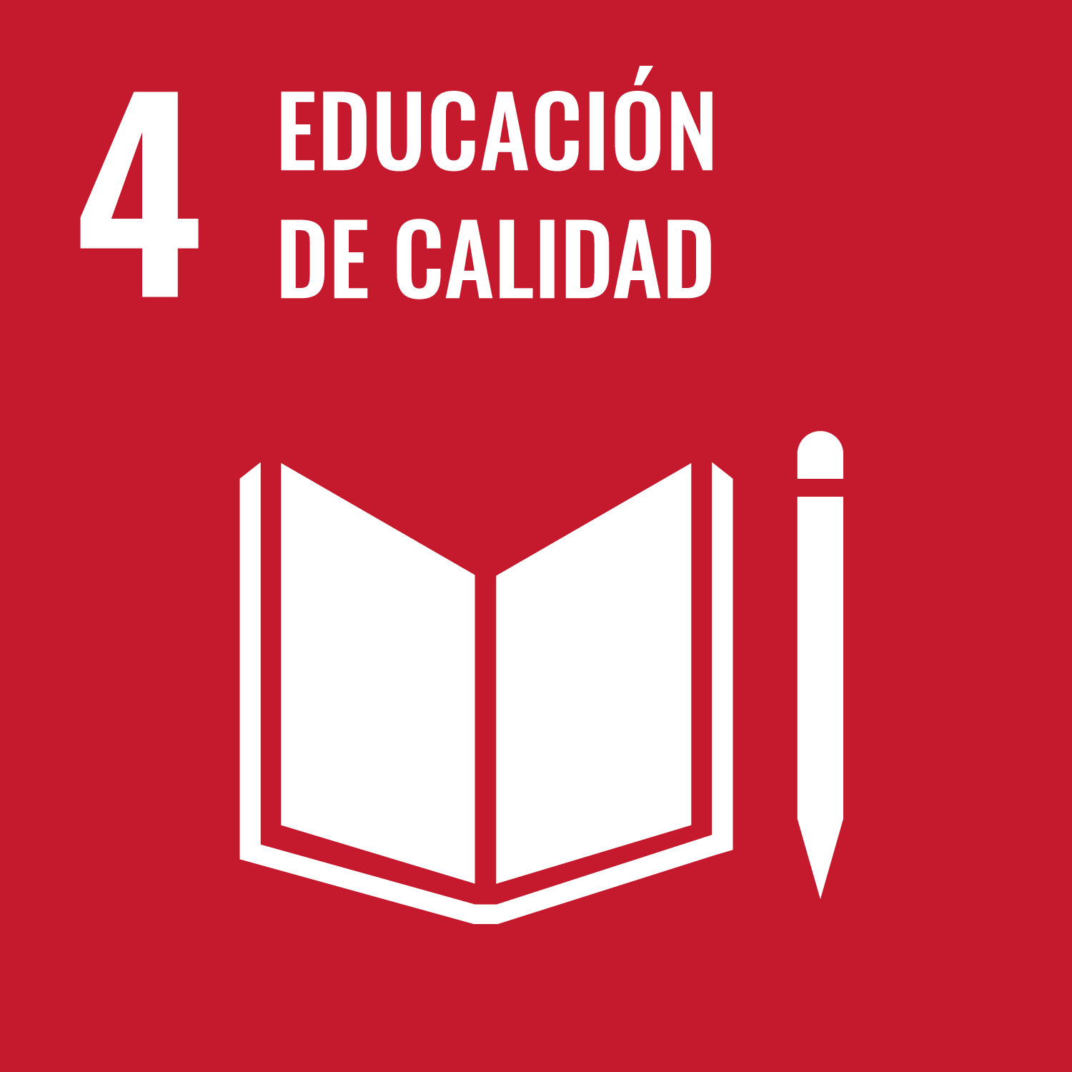 ODS 4. Educación de calidad (imagen de un libro y lápiz)