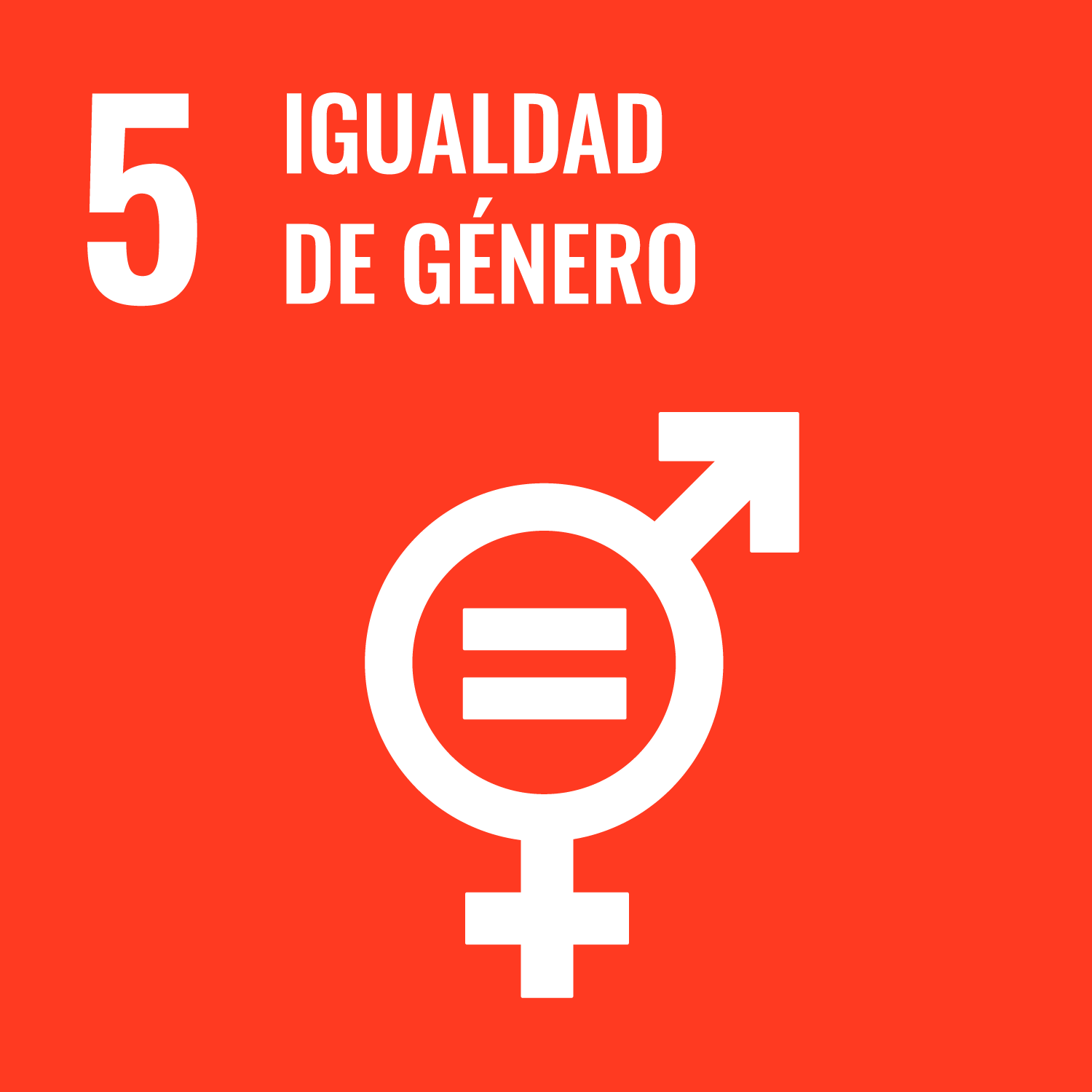 ODS 5 - Igualdad de géreno (imagen de signo masculino y femenino unidos)